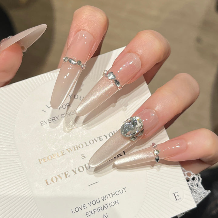 Luxury Rhinestone-Embellished Press-On Nail Set Stornfield
