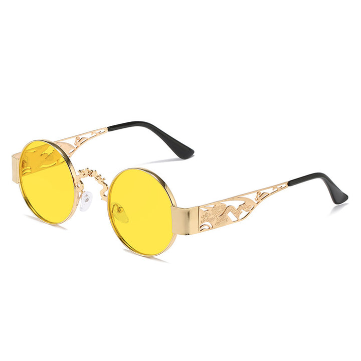 Women's artistic round sunglasses with elegant filigree frame Stornfield