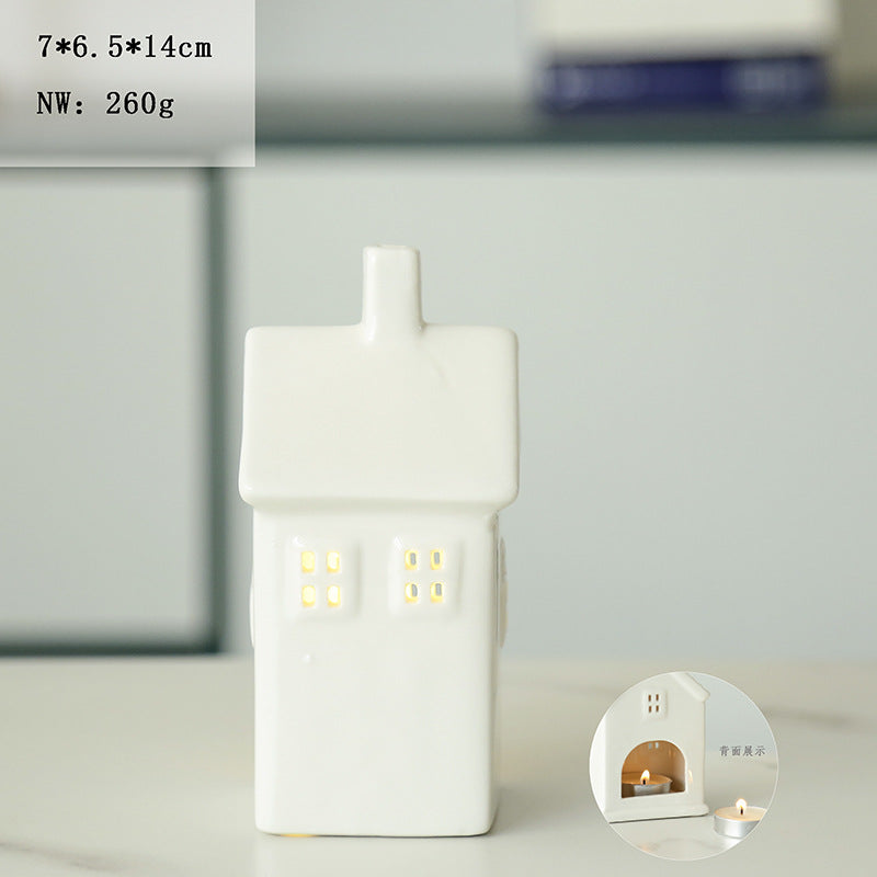 Ceramic House-Shaped Tea Light Holder Stornfeild