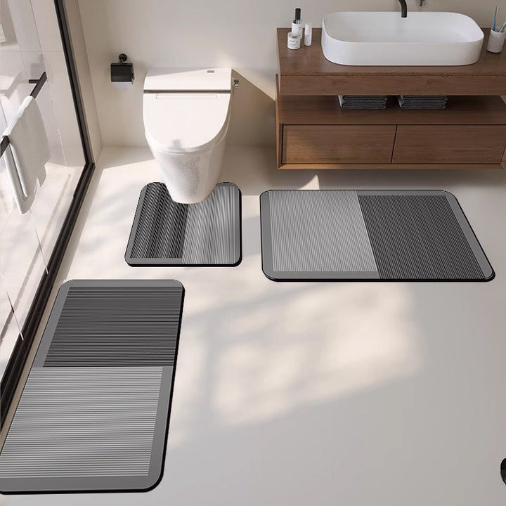 Modern Textured Bath Mat Set