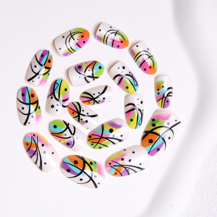 Artistic Abstract Pattern Press-On Nails Stornfield