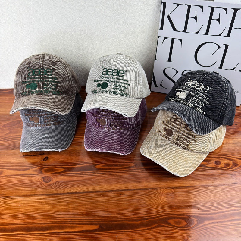 Women's Distressed Corduroy Baseball Cap Stornfield