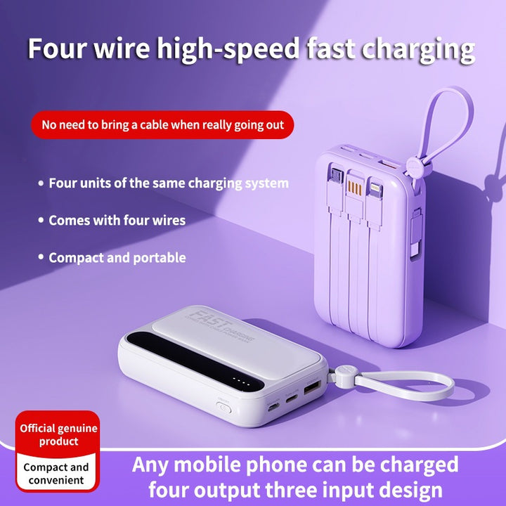 Portable power bank with integrated fast charging ports and multifunctional cable Stornfield