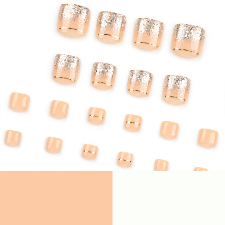 Elegant Artistic Nail Art with Glitter and Gold Accents Stornfield