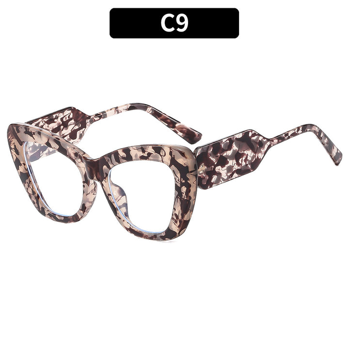 Artistic Oversized Cat-Eye Glasses