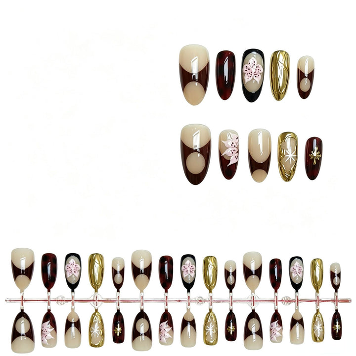 Decorative Floral Press-On Nail Art Set