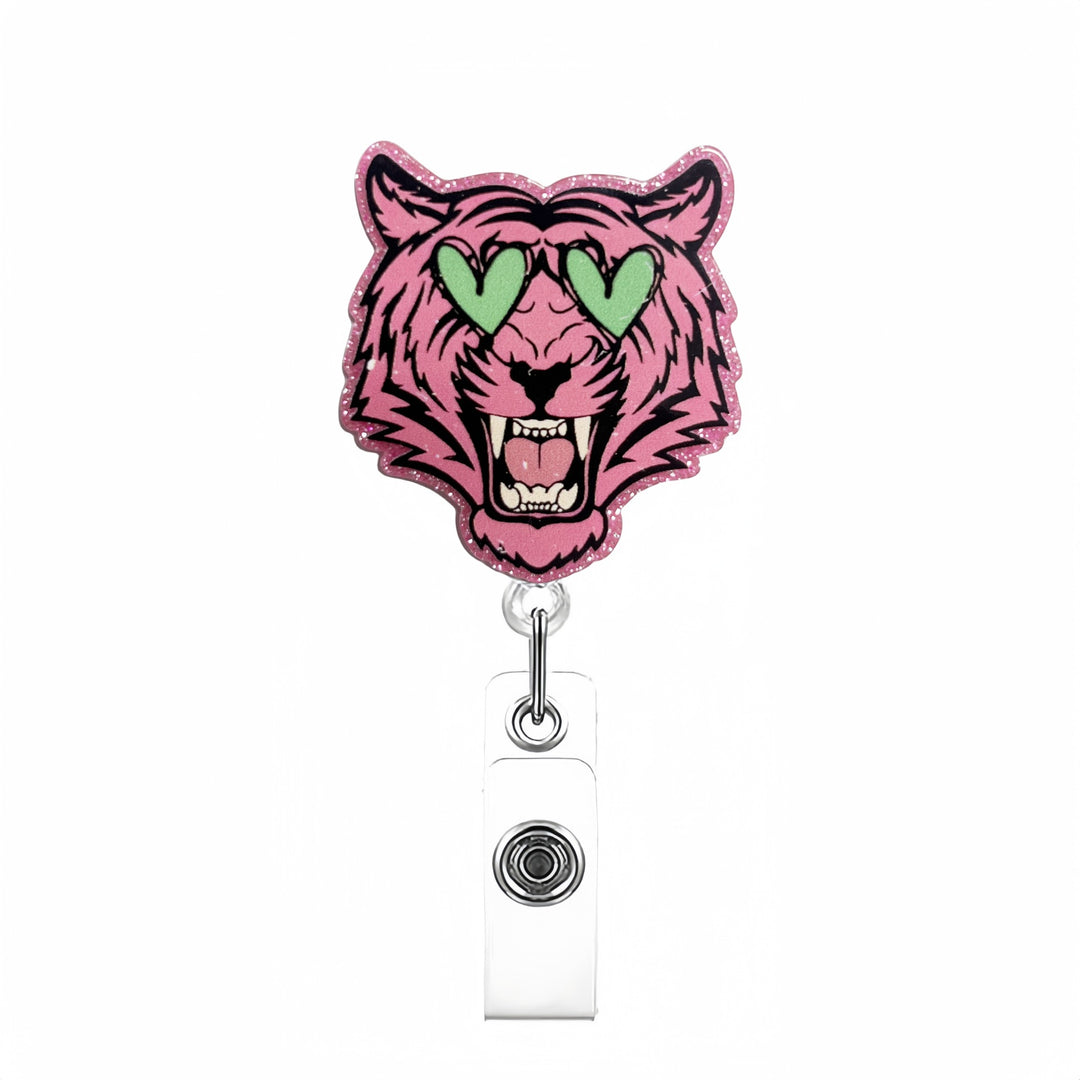 Expandable badge holder with anatomical heart pendant
