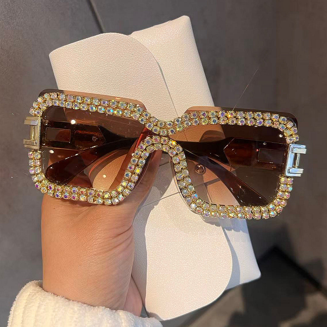 Women's Fashion Oversized Sunglasses with Sparkling Crystal Accents Stornfield