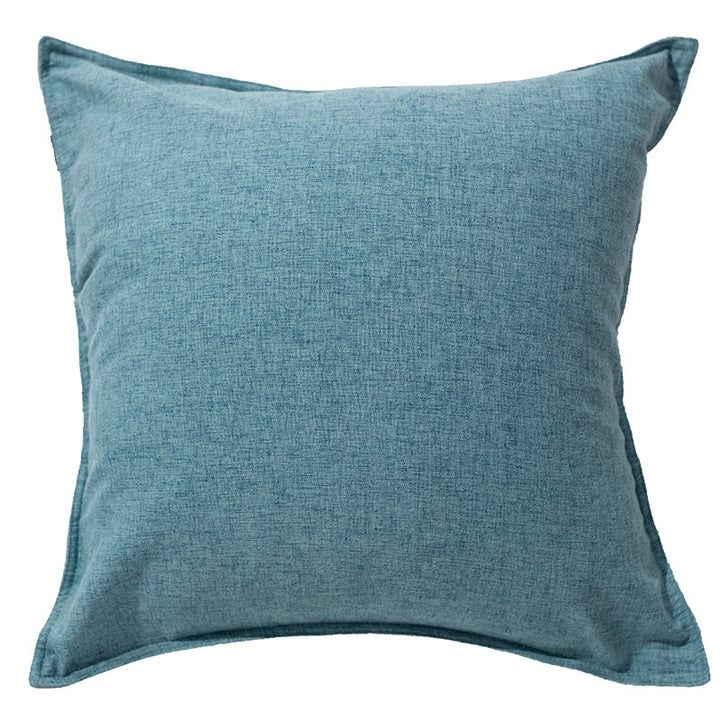 Square decorative cushion cover in linen look with fine texture and concealed zipper
