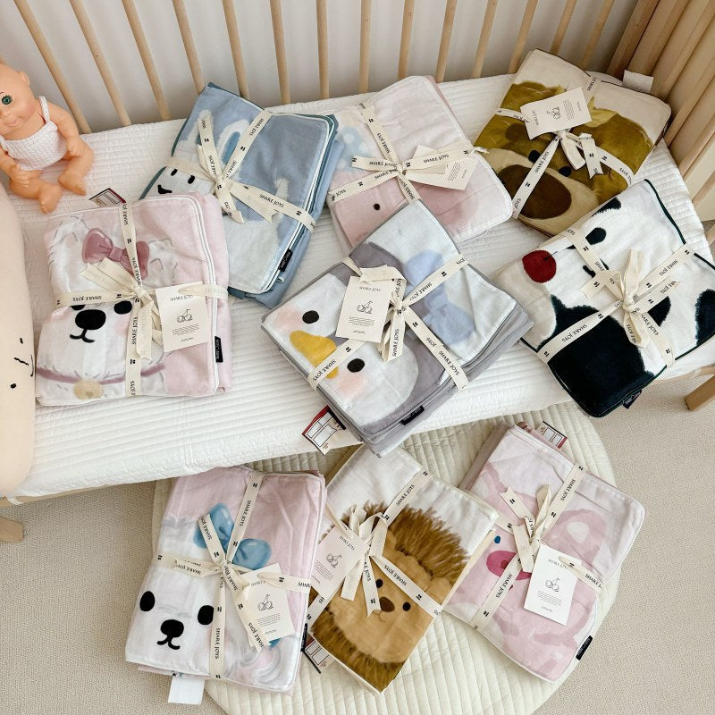 Toddler Plush Decorative Headrest and Lightweight Nursery Blanket Set