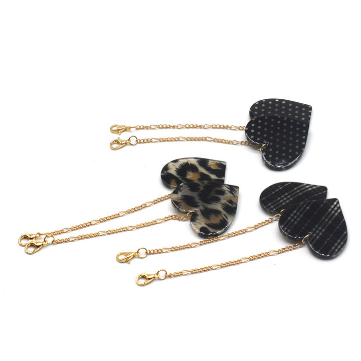 Heart-Shaped Dangle Earrings with Golden Chain Stornfield