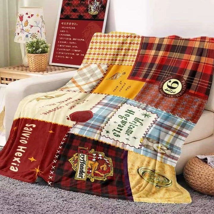 Hogwarts-Themed Fleece Throw Blanket