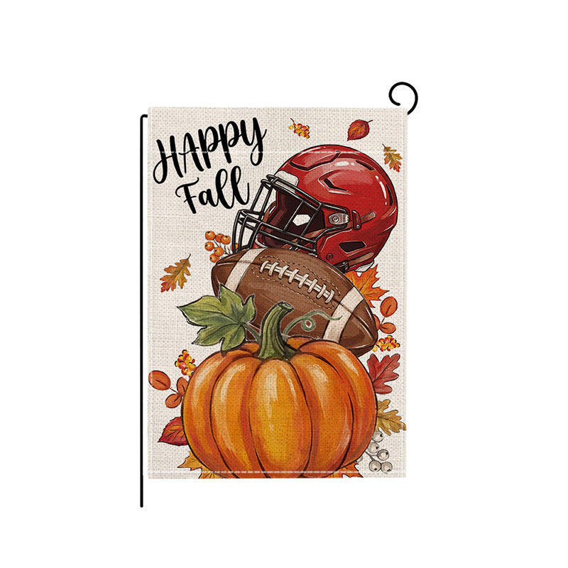 Decorative Autumn Harvest Garden Flag Double-Sided Burlap Accent