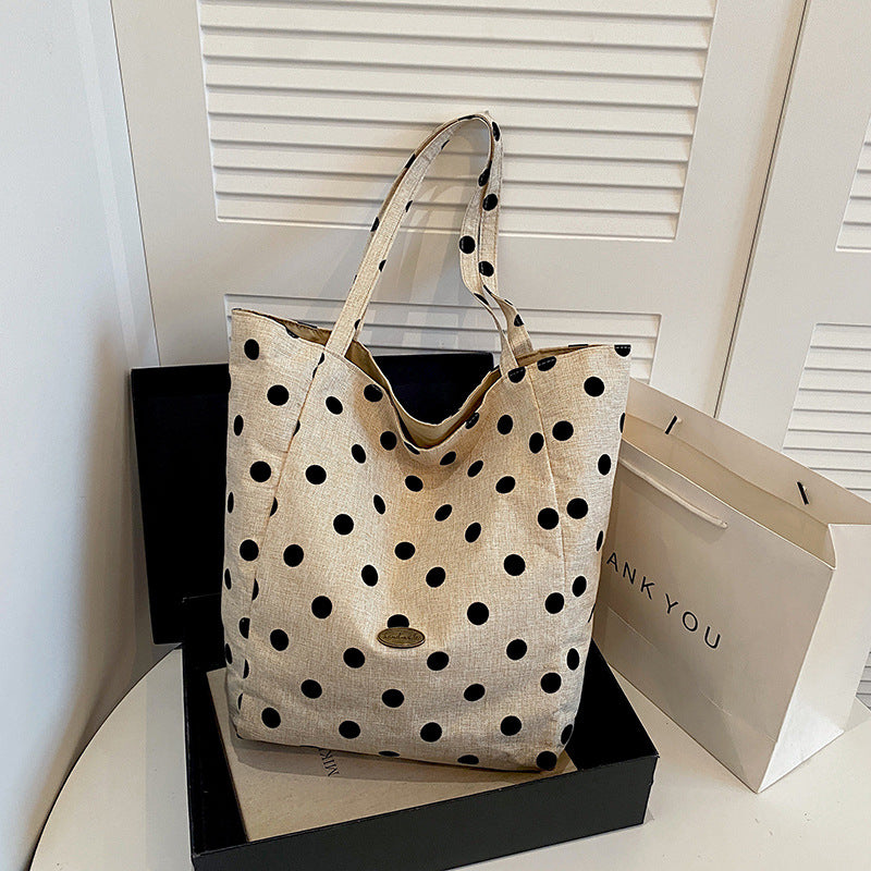 Spacious Polka Dot Tote Bag