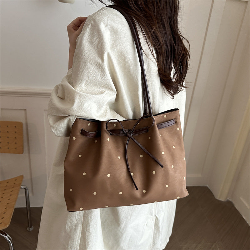 Elegant Polka Dot Tote Handbag