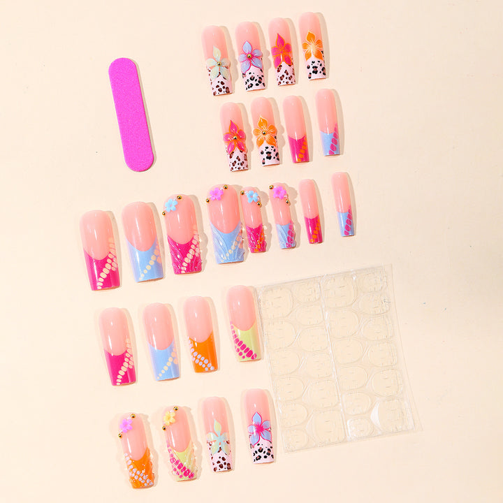 Vibrant Floral 3D Nail Art Extensions Stornfield
