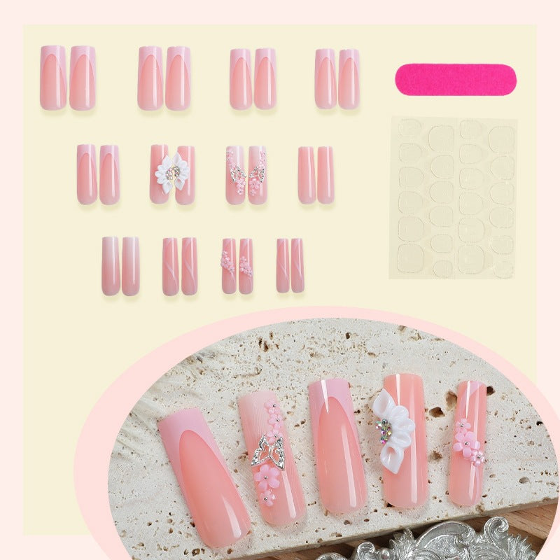Artificial Nail Set with Delicate Floral Accents Stornfield