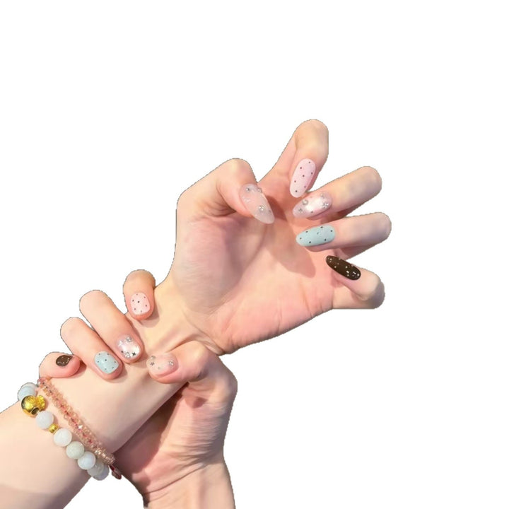 Artistic Polka Dot Nail Extensions