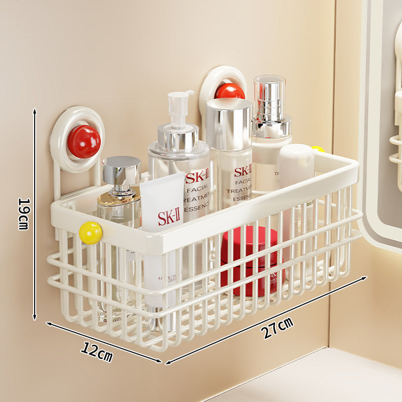 Suction-Mounted Ventilated Bathroom Shower Caddy Basket Organizer