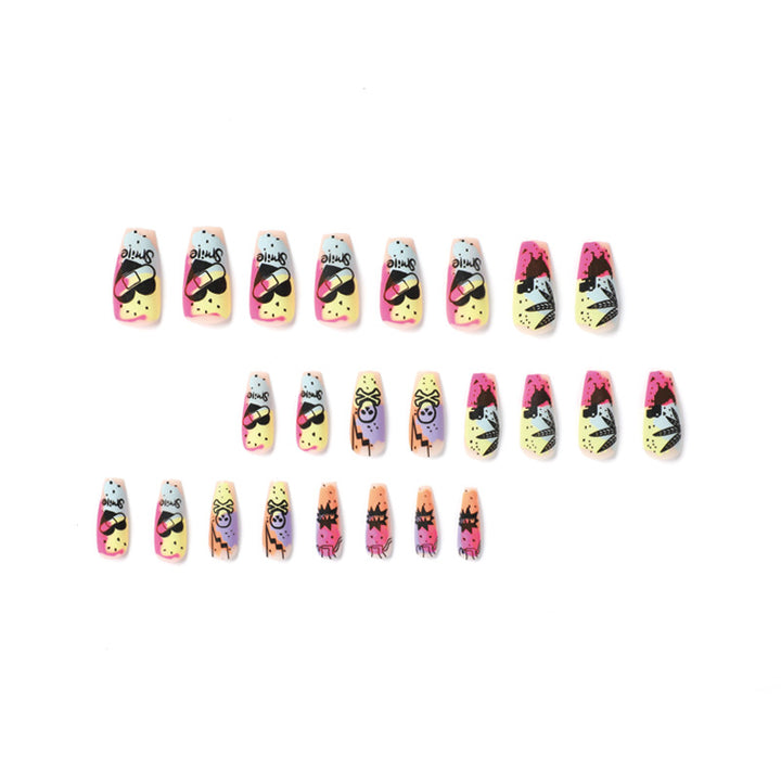 Creative artificial nails with colorful designs Stornfield