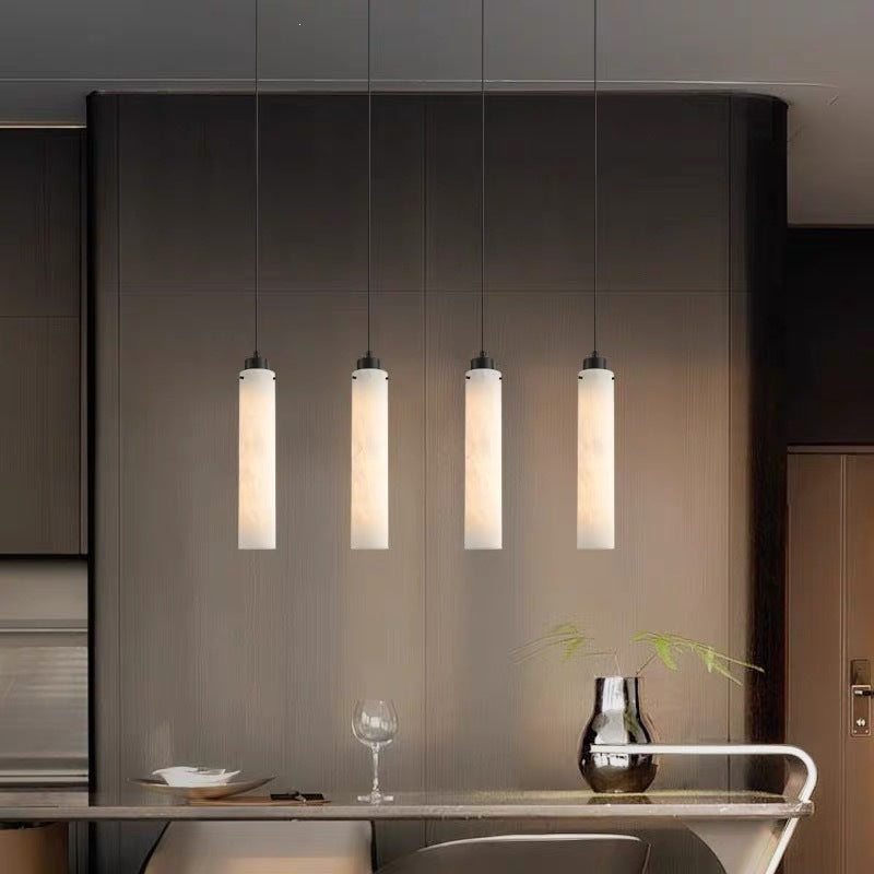 Modern Marble Cylinder Pendant Light