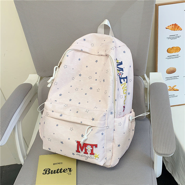 Stylish Star-Embellished Corduroy Backpack Stornfield