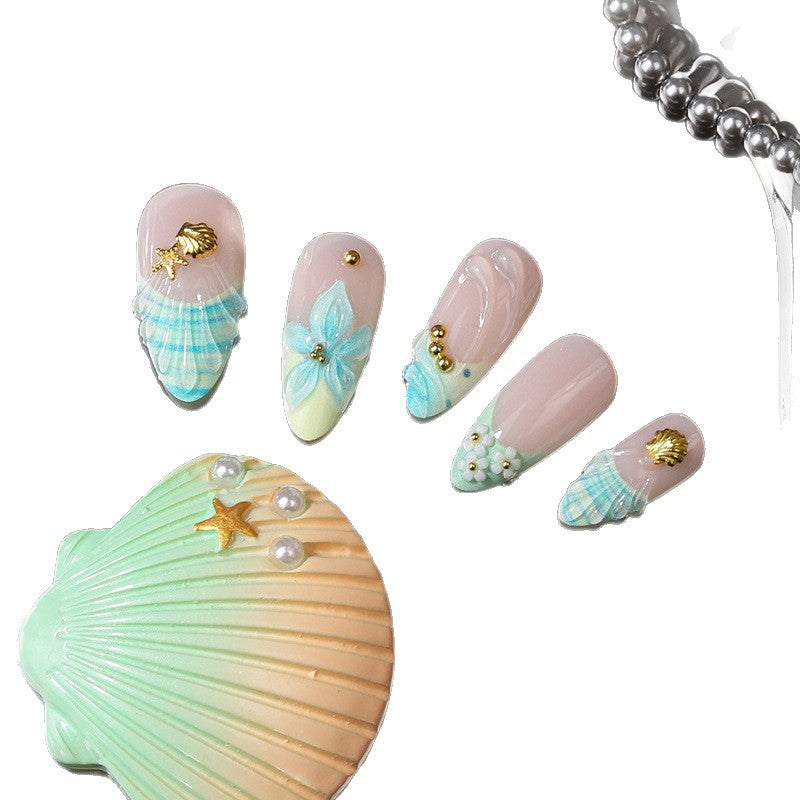 Artistic Tropical Floral Press-On Nail Set Stornfield