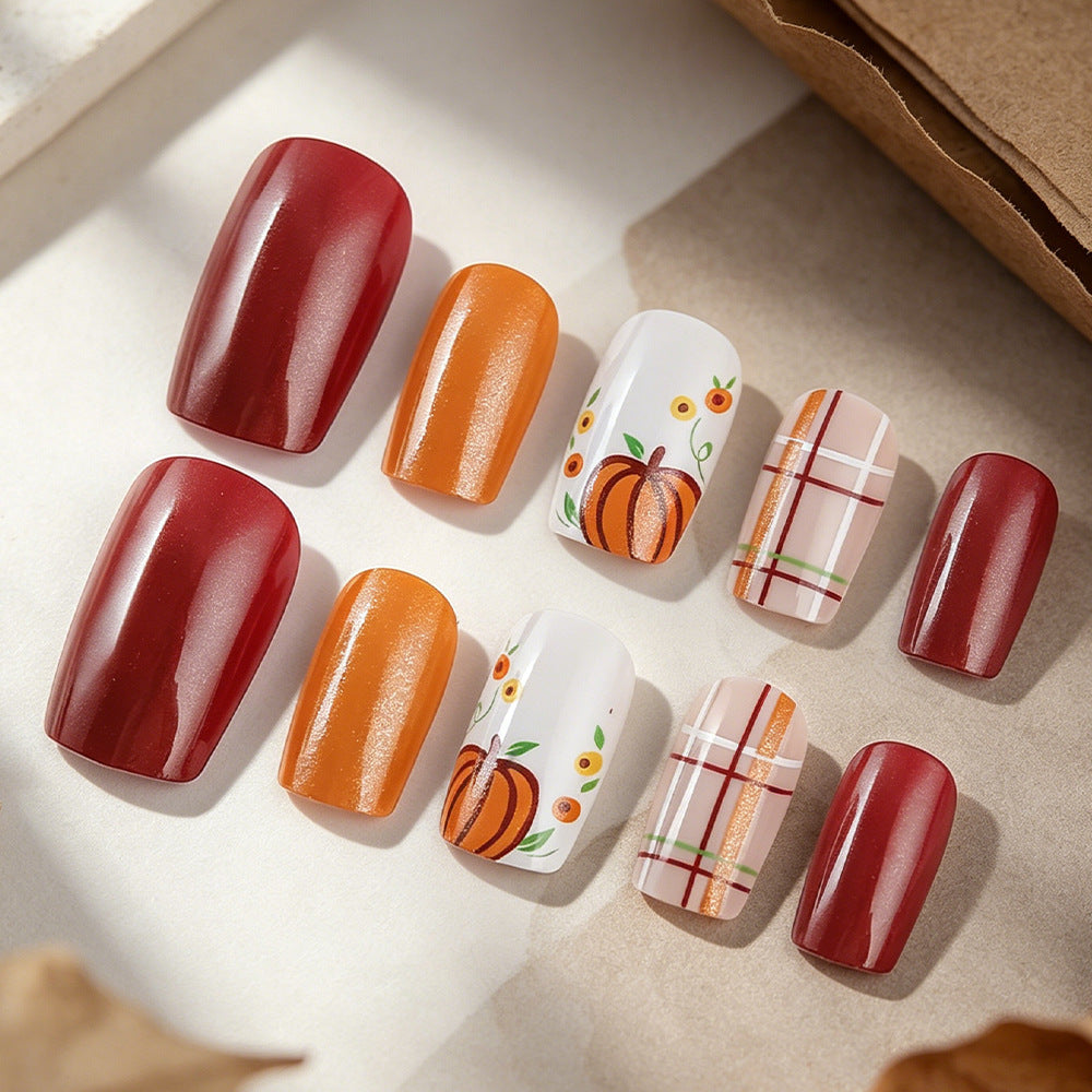 Seasonal Pumpkin-Themed Nail Art Set Stornfield