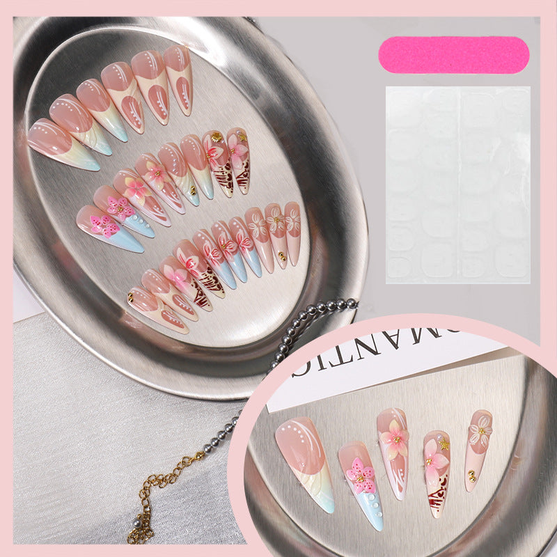 Floral Art Press-On Nail Tips Set Stornfield