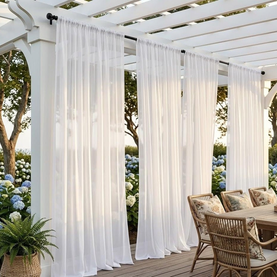 Elegant Sheer Curtain Panels with Rod Pocket Design Stornfield