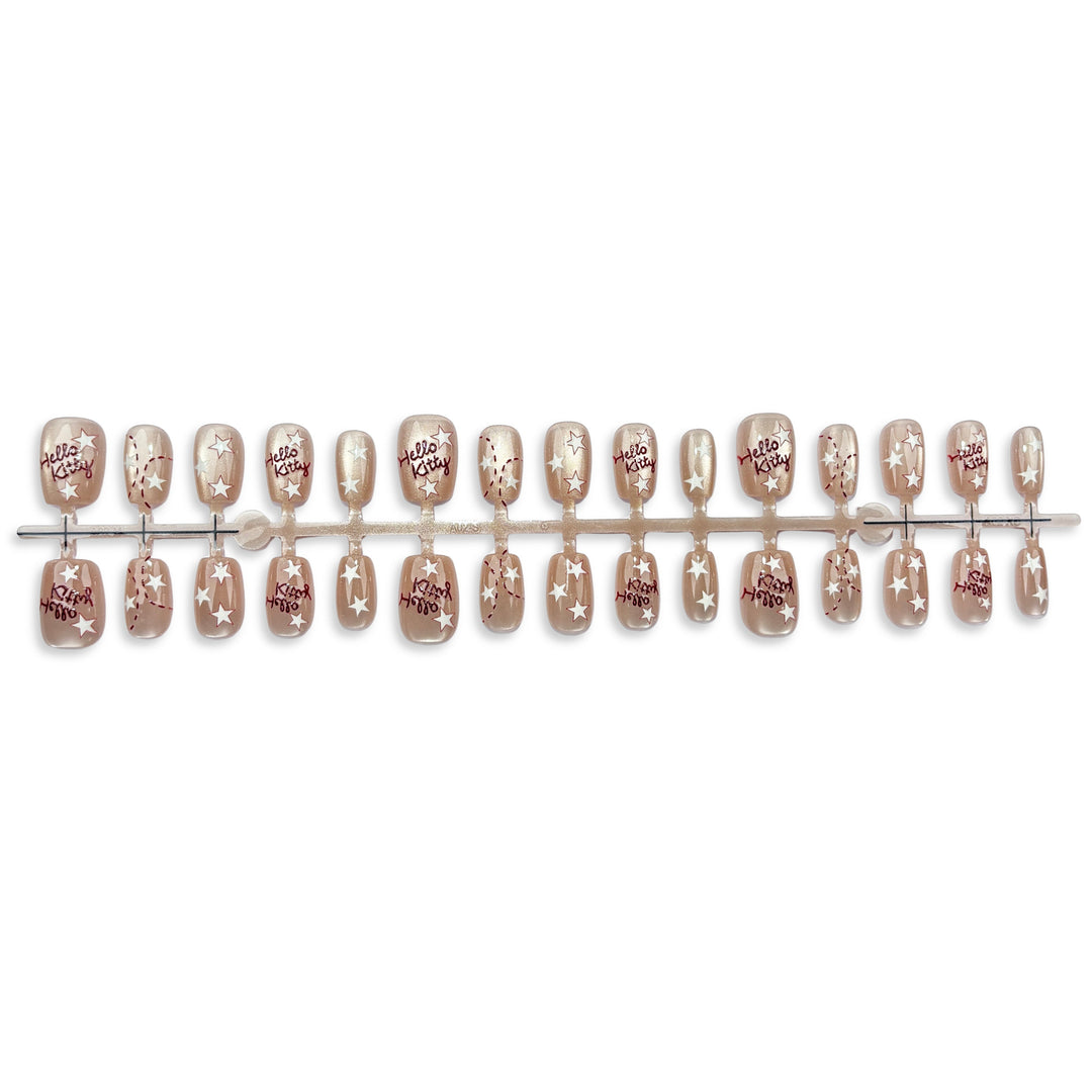 Decorative Press-On Nail Art Set with Star Design