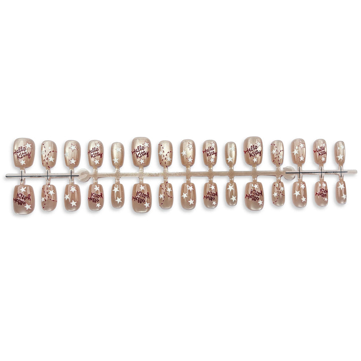 Decorative Press-On Nail Art Set with Star Design