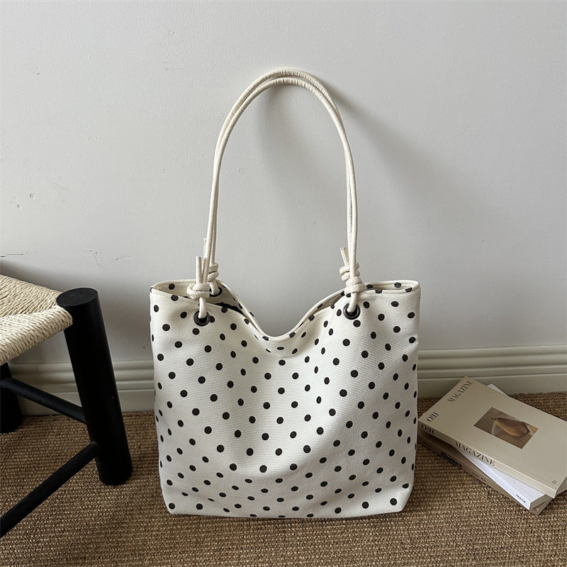 Polka Dot Cotton Tote Bag