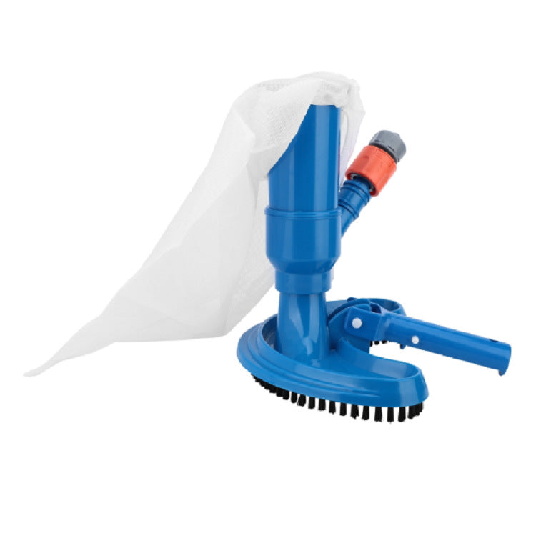 Telescopic pool vacuum head with heavy duty scrubbing bristles and fine mesh debris collection bag Stornfield