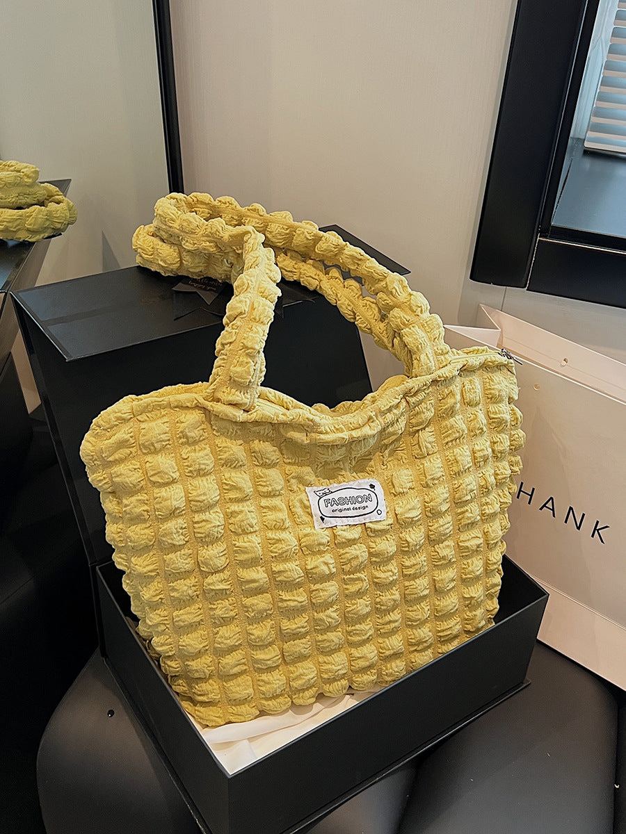 Textured Fabric Shoulder Bag