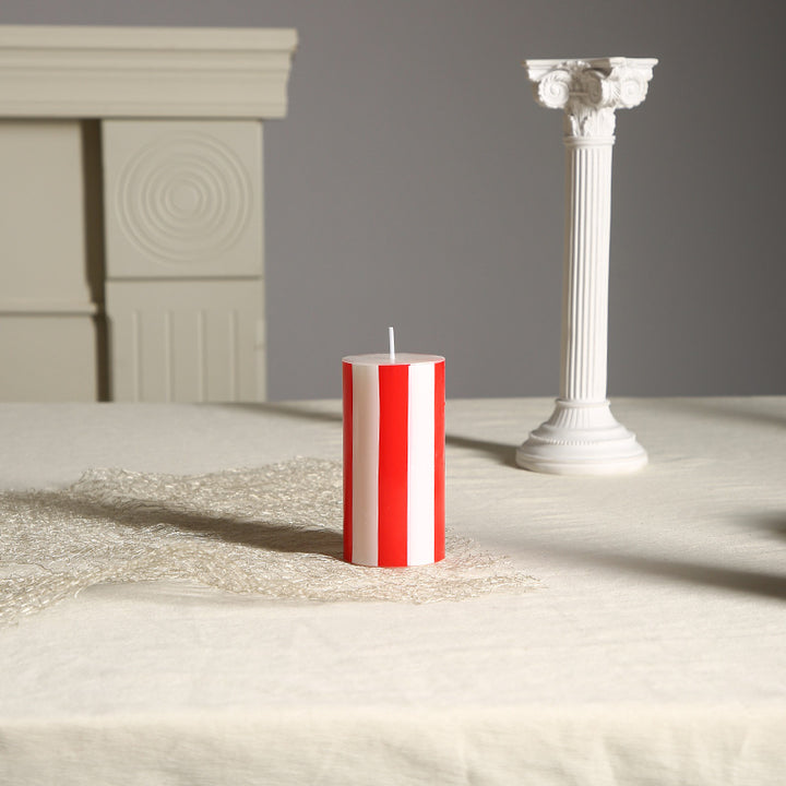 Patriotic Americana Flag-Pattern Decorative Pillar Candle
