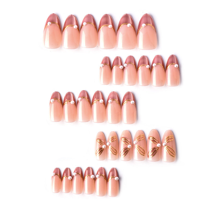 Glamorous Press-On Nail Set with Decorative Accents Stornfield
