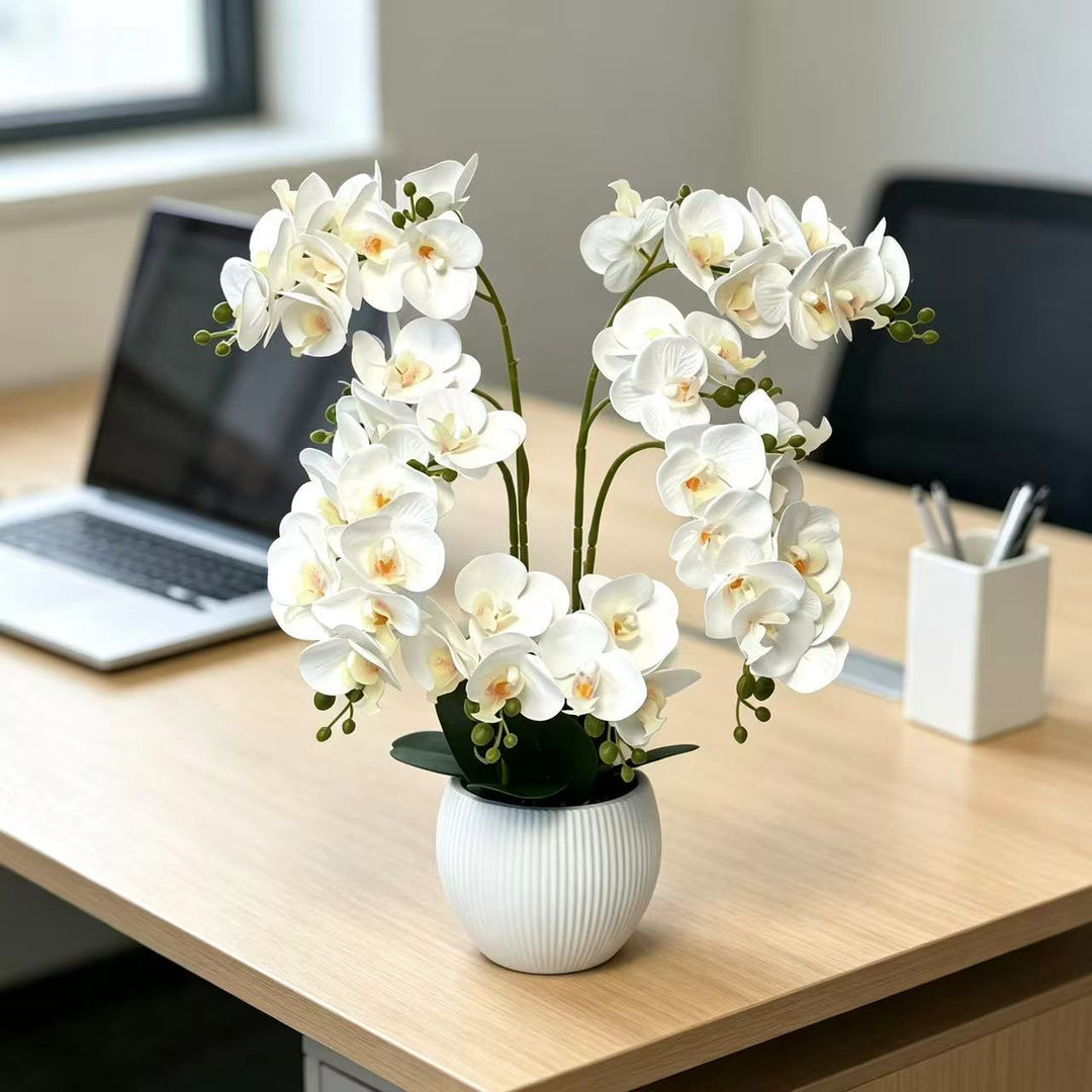 Lifelike Decorative Orchid Arrangement for Indoor Display