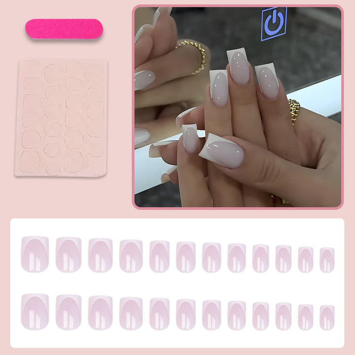 Artificial Nail Set with Elegant French Tip Design Stornfield