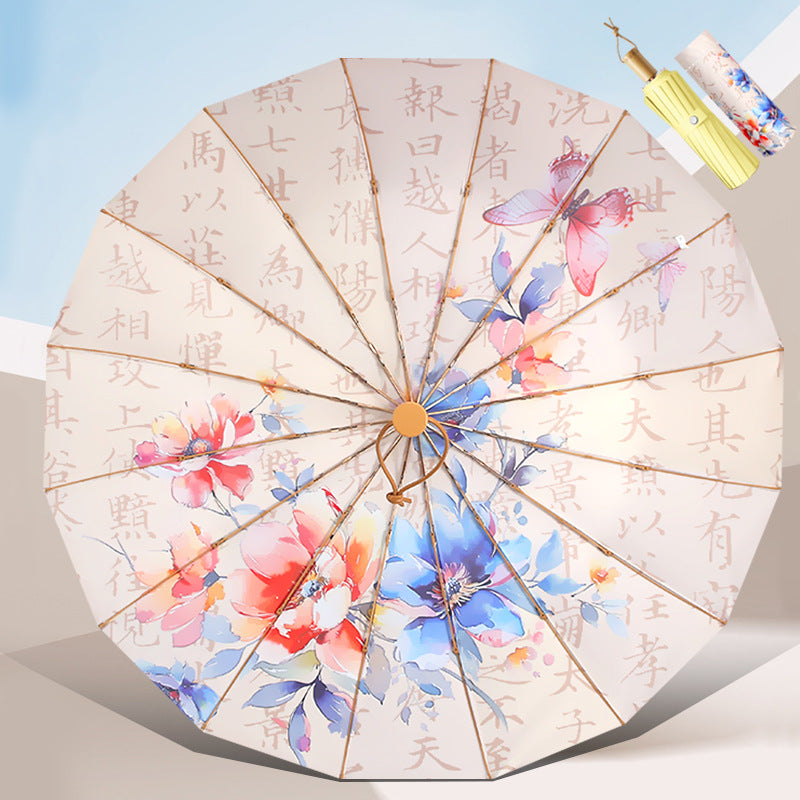 Women's Foldable Umbrella with Floral Accents and Sturdy Frame Stornfield