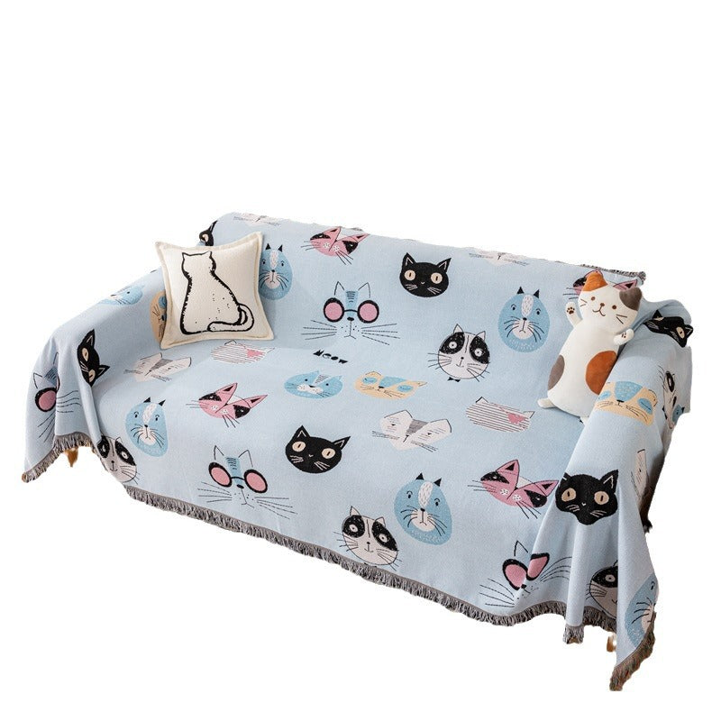 Cat-Themed Decorative Throw Blanket