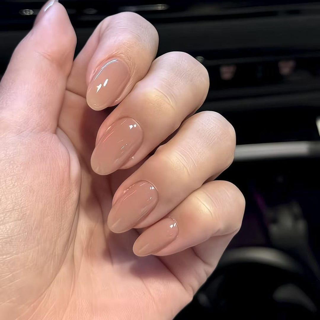 Glossy Almond-Shaped Press-On Nails Stornfield
