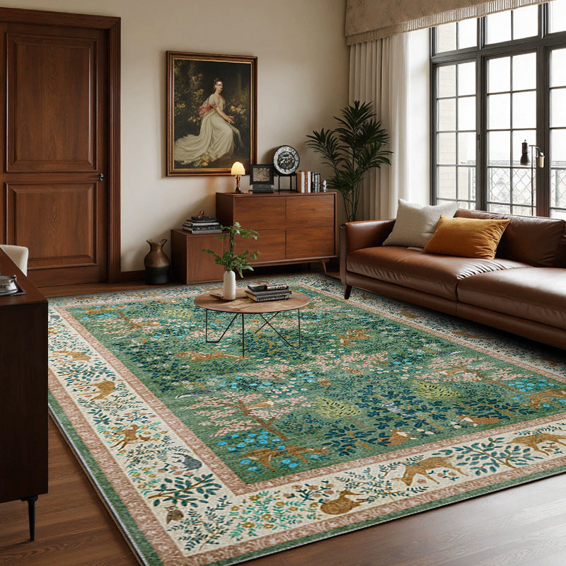 Premium Floral Embroidered Area Rug
