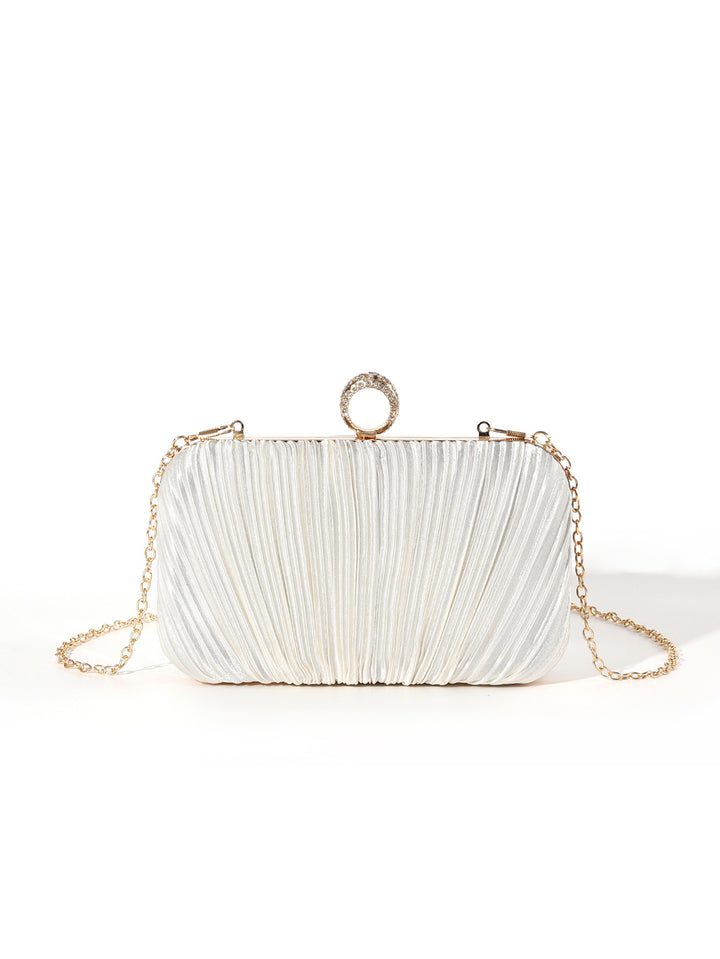 Pleated Metallic Evening Clutch