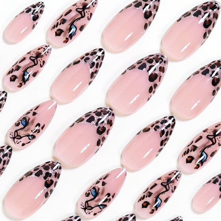 Artistic Leopard Print Stiletto Nail Art Tips Stornfield