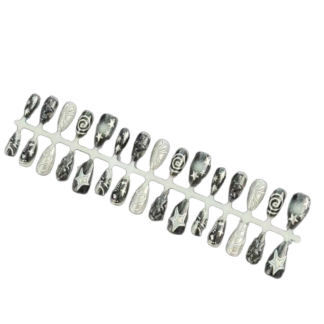 Artistic Black Nail Tips Set Stornfield