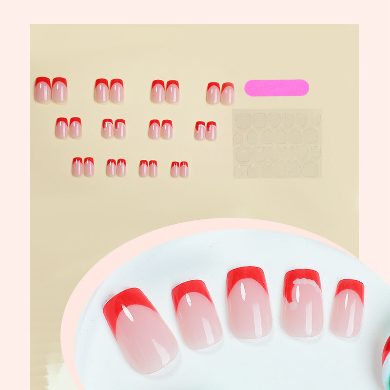 Artistic French Tip Press-On Nails Stornfield