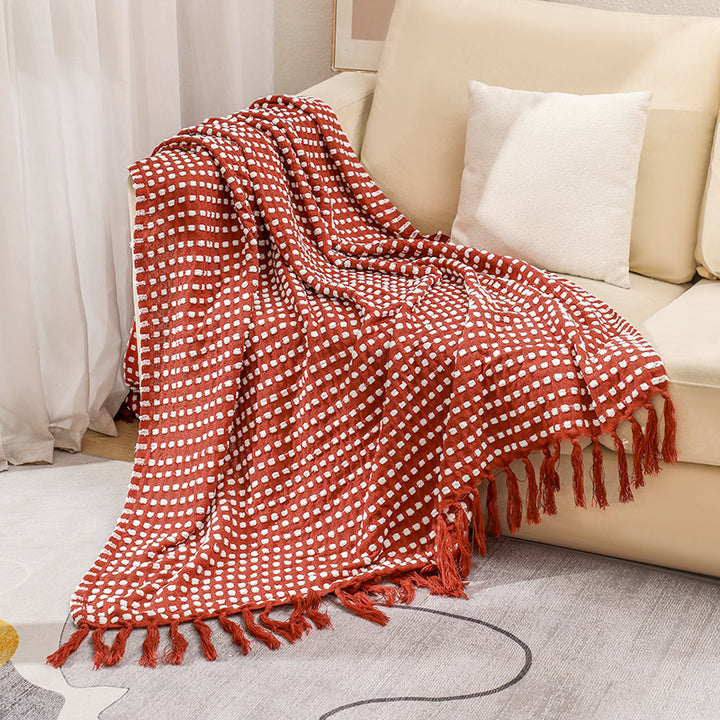 Women's Structured Throw Blanket with Fringes Stornfield