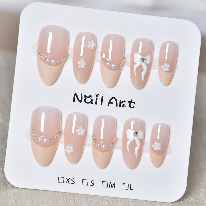 Elegant Floral Press-On Nail Art Stornfield