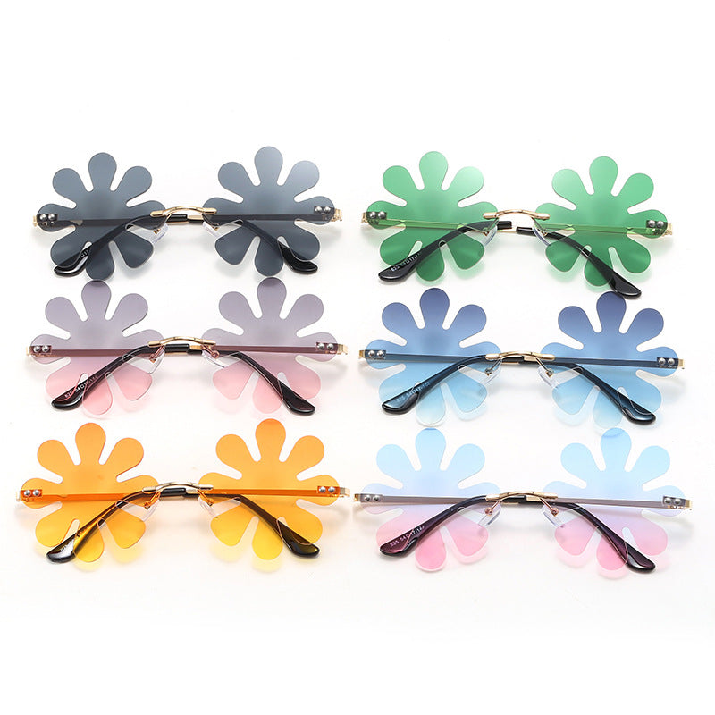 Women Playful Flower Sunglasses with Stylish Metal Frame Stornfield